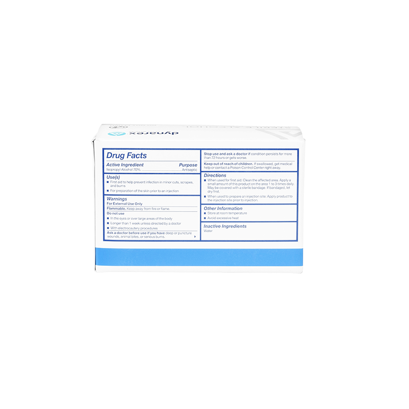 Dynarex Alcohol Prep Pads — Large — Box of 100