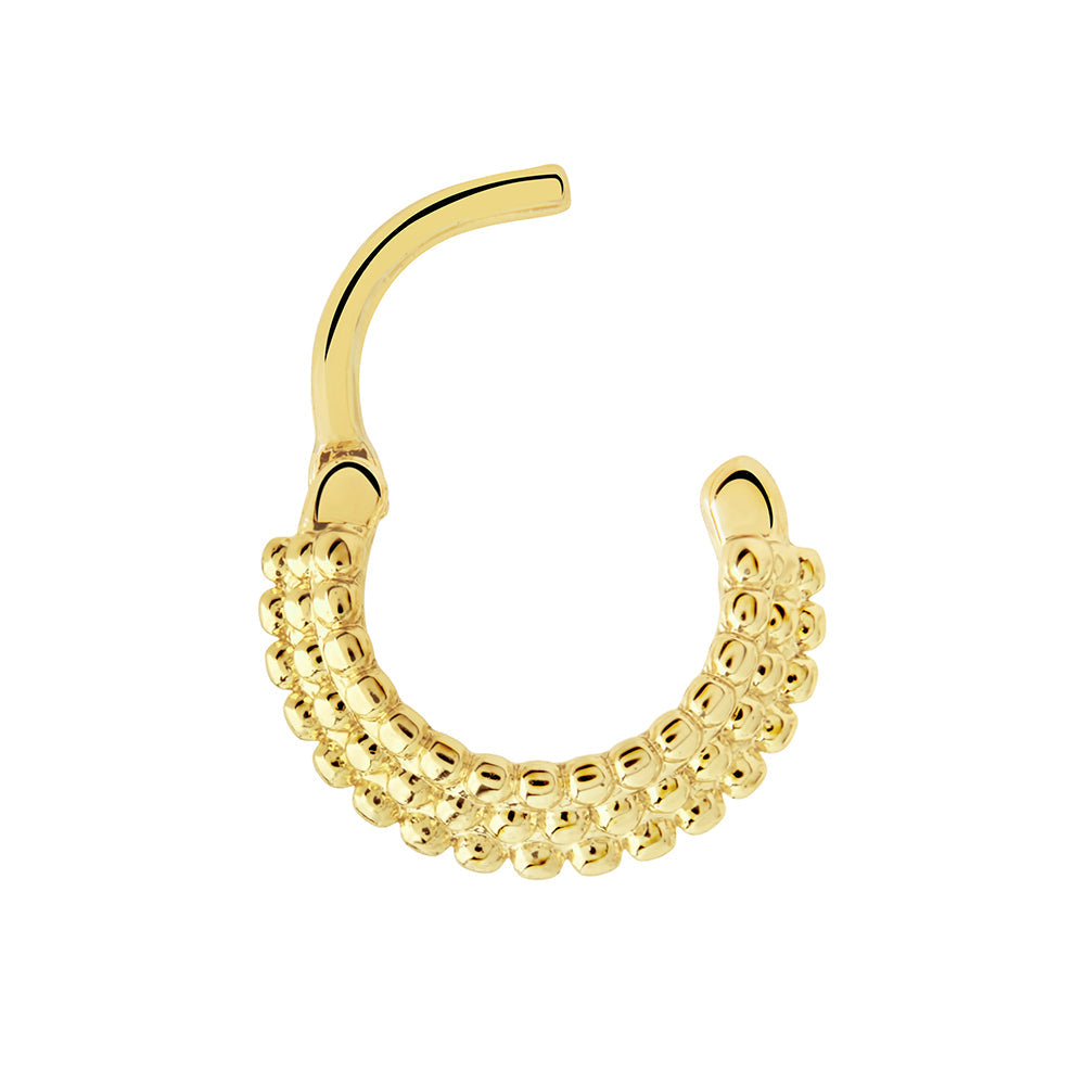 16g PVD Gold Micron Beaded Rope Clicker