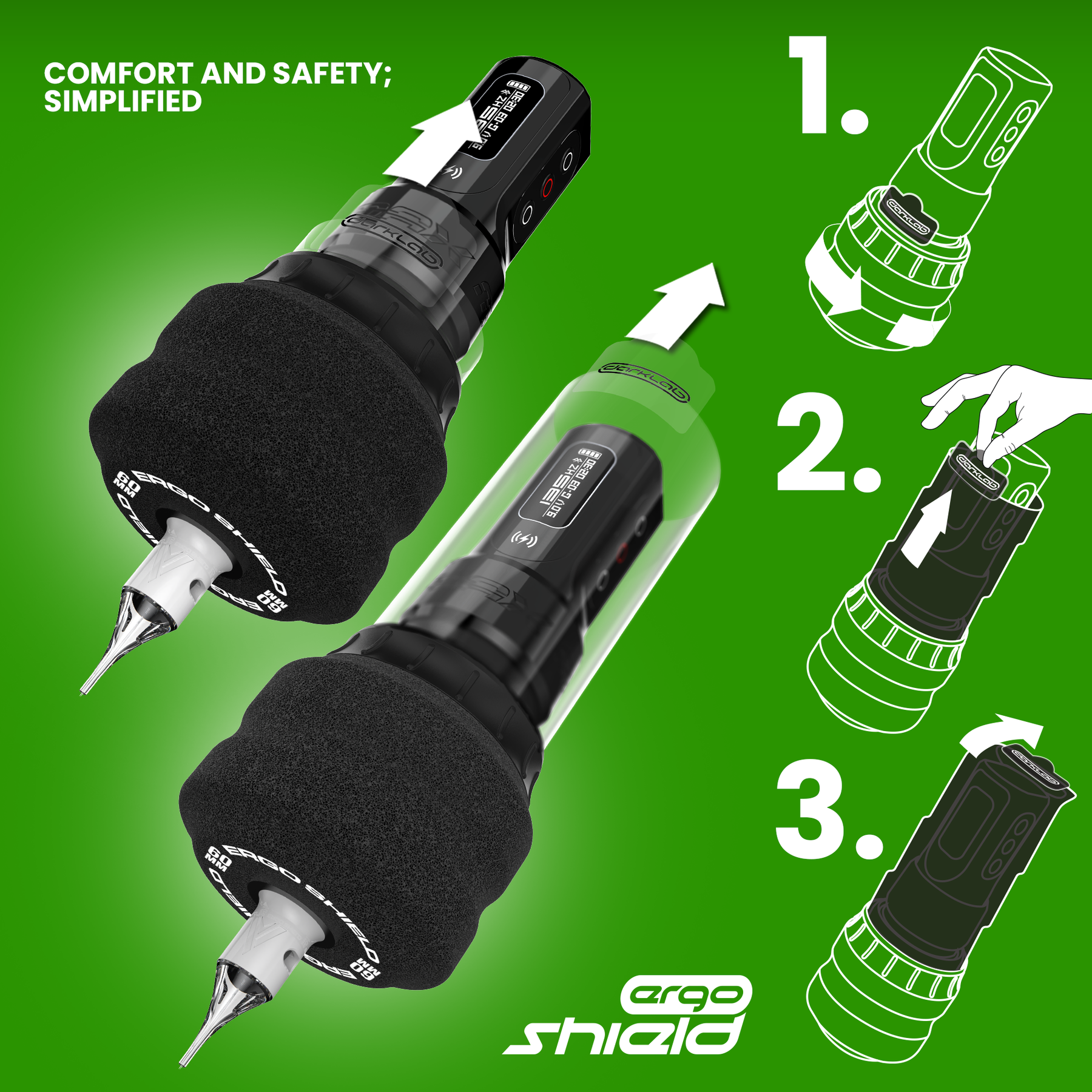 Darklab ErgoShield 60mm Grip — Box of 24