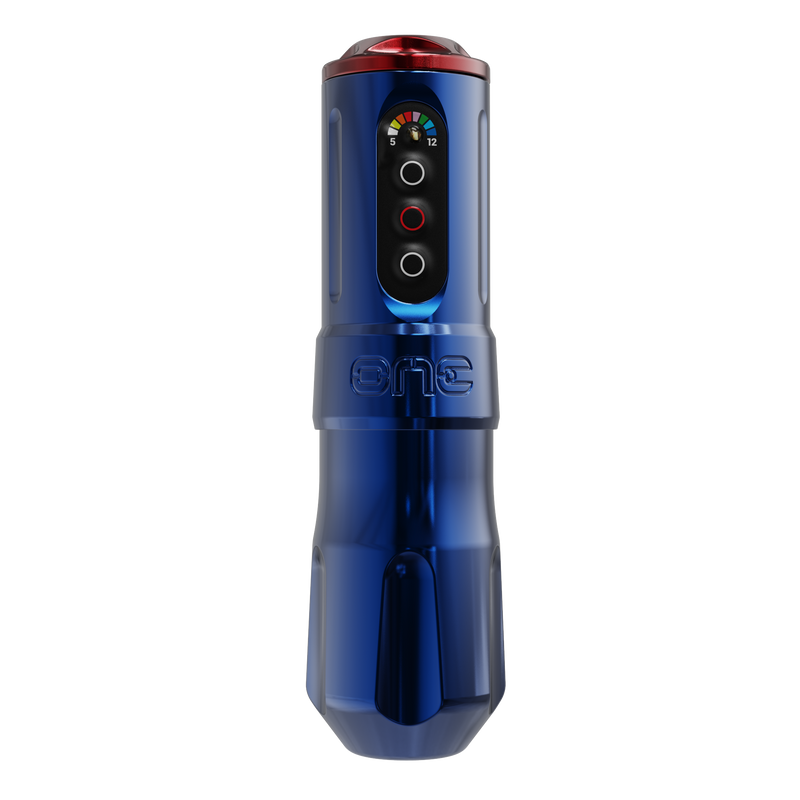 FK Irons One Tattoo Machine with Drop in Battery — Royal Blue — 4mm Stroke