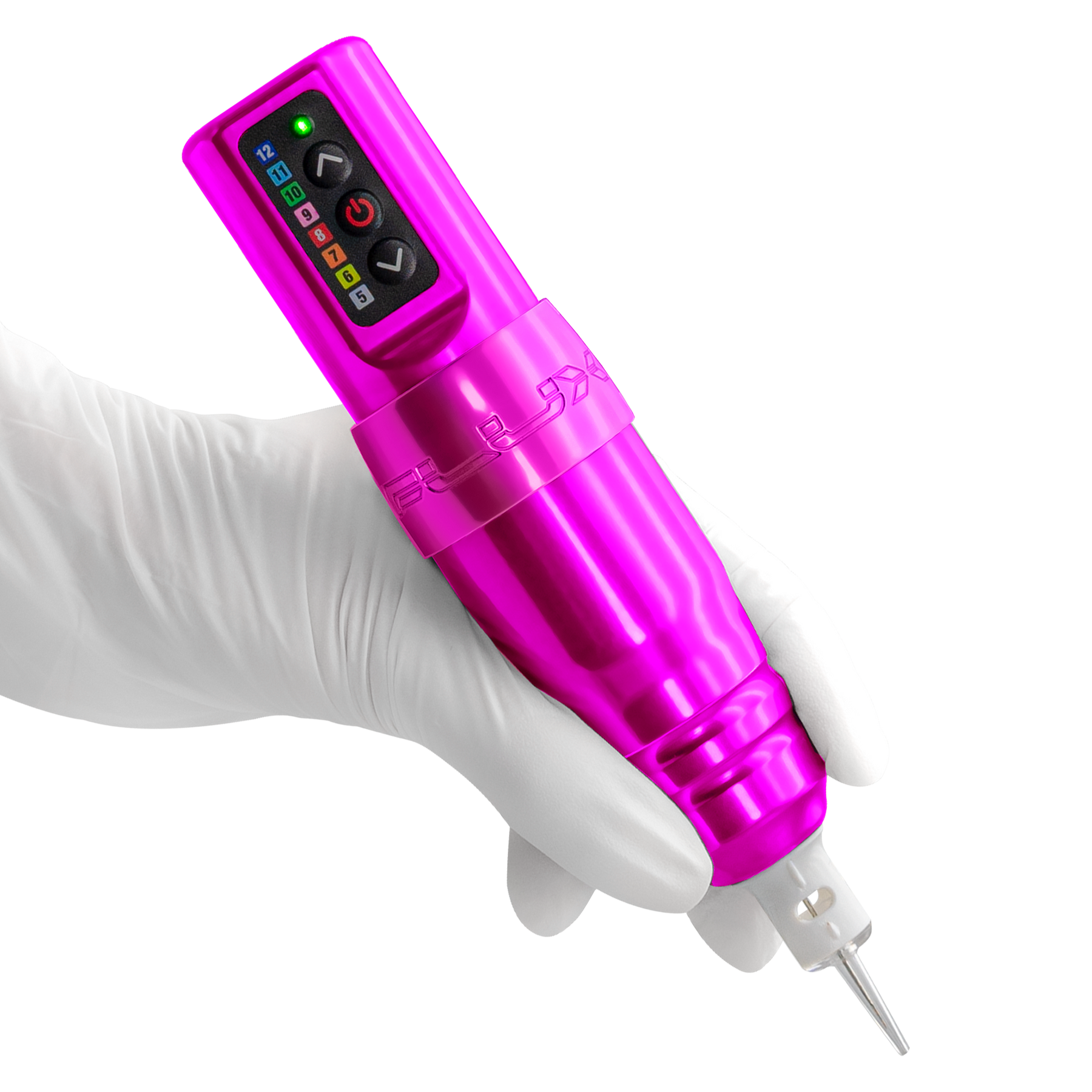 Microbeau Flux S Wireless Tattoo Machine with 1 PowerBolt — Bubble Gum