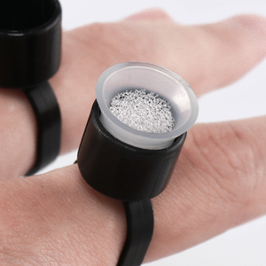 Finger Ring Ink Cup Holder - Black - 50/bag