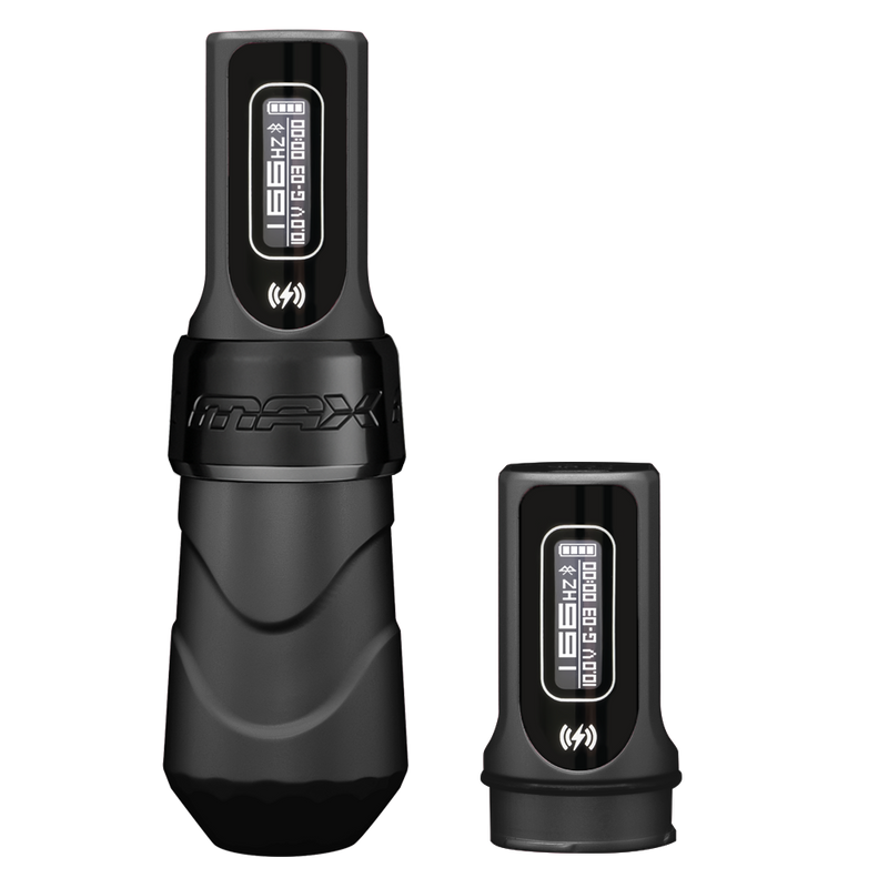 FK Irons Flux Max Tattoo Machine with 2 PowerBolt 2.0 — Pick Stroke Length and Color