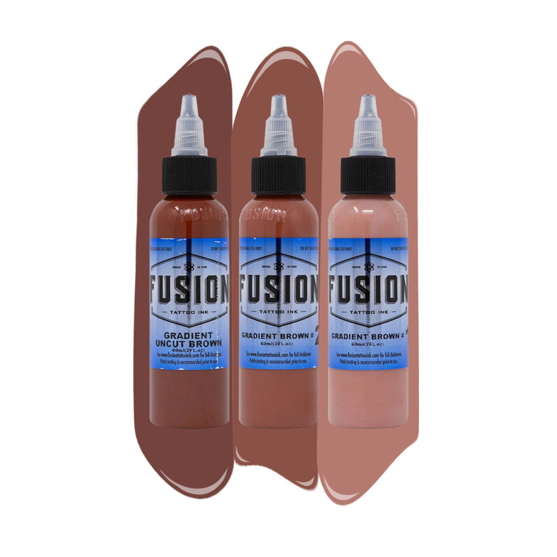 Gradient Brown 3-Pack — Fusion Tattoo Ink — 1oz