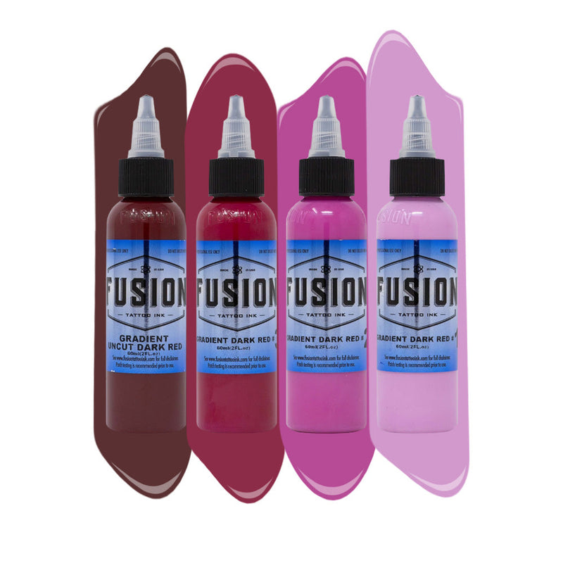 Gradient Dark Red 4-Pack — Fusion Tattoo Ink — 1oz