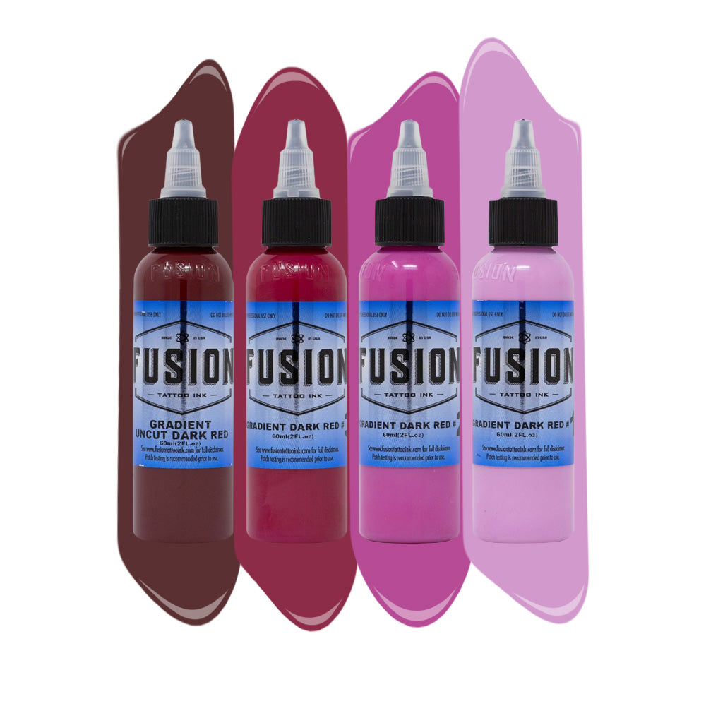 Gradient Dark Red 4-Pack — Fusion Tattoo Ink — 1oz