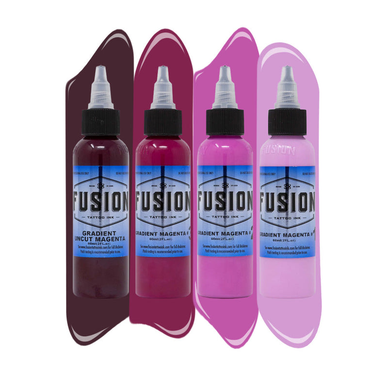 Gradient Magenta 4-Pack — Fusion Tattoo Ink — 1oz
