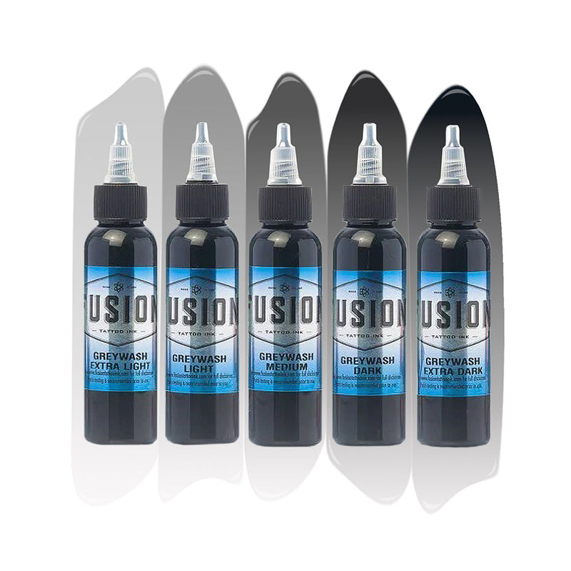 Greywash 5-Pack Set — Fusion Tattoo Ink — Pick Size
