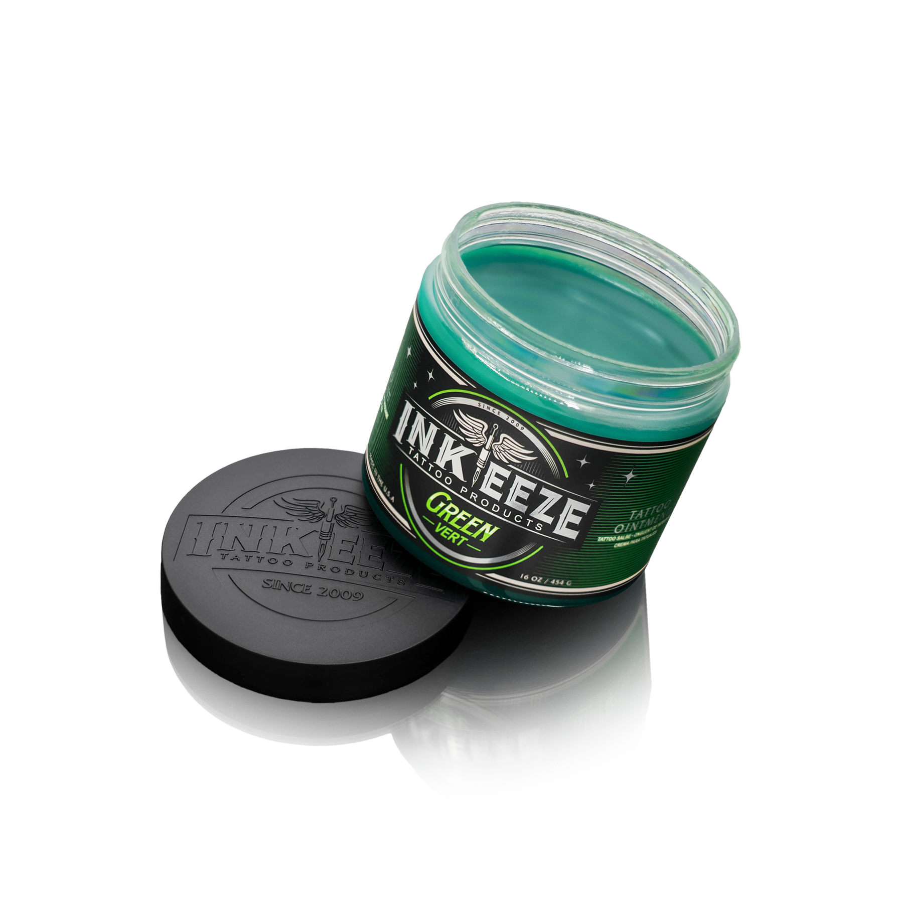 INK-EEZE Green Vert Tattooing Ointment - 16oz Jar
