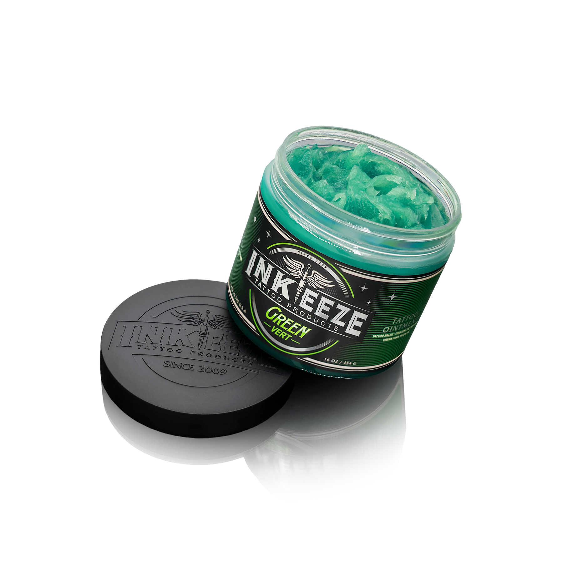 INK-EEZE Green Vert Tattooing Ointment - 16oz Jar