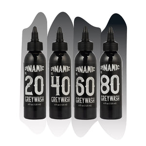 Dynamic Greywash Tattoo Ink Set with Mixing Solution — 5 Bottles
