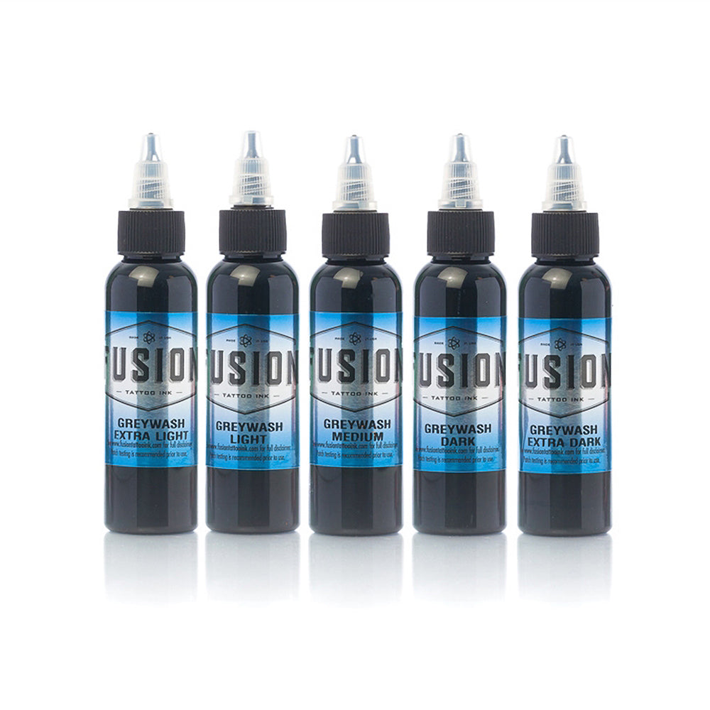 Greywash 5-Pack Set — Fusion Tattoo Ink — Pick Size