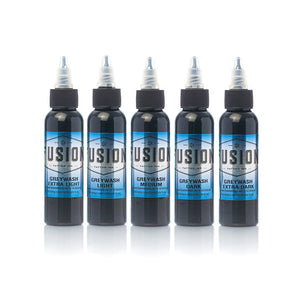 Greywash 5-Pack Set — Fusion Tattoo Ink — Pick Size