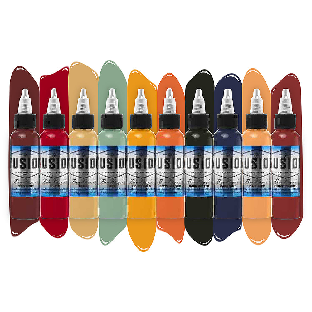 Ben Kaye 10-Color Palette Signature Set — Fusion Tattoo Ink — 1oz