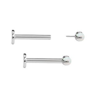 Opal Ball Titanium Top - Threadless