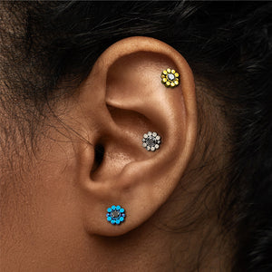 Noir Flower Titanium Top - Threadless