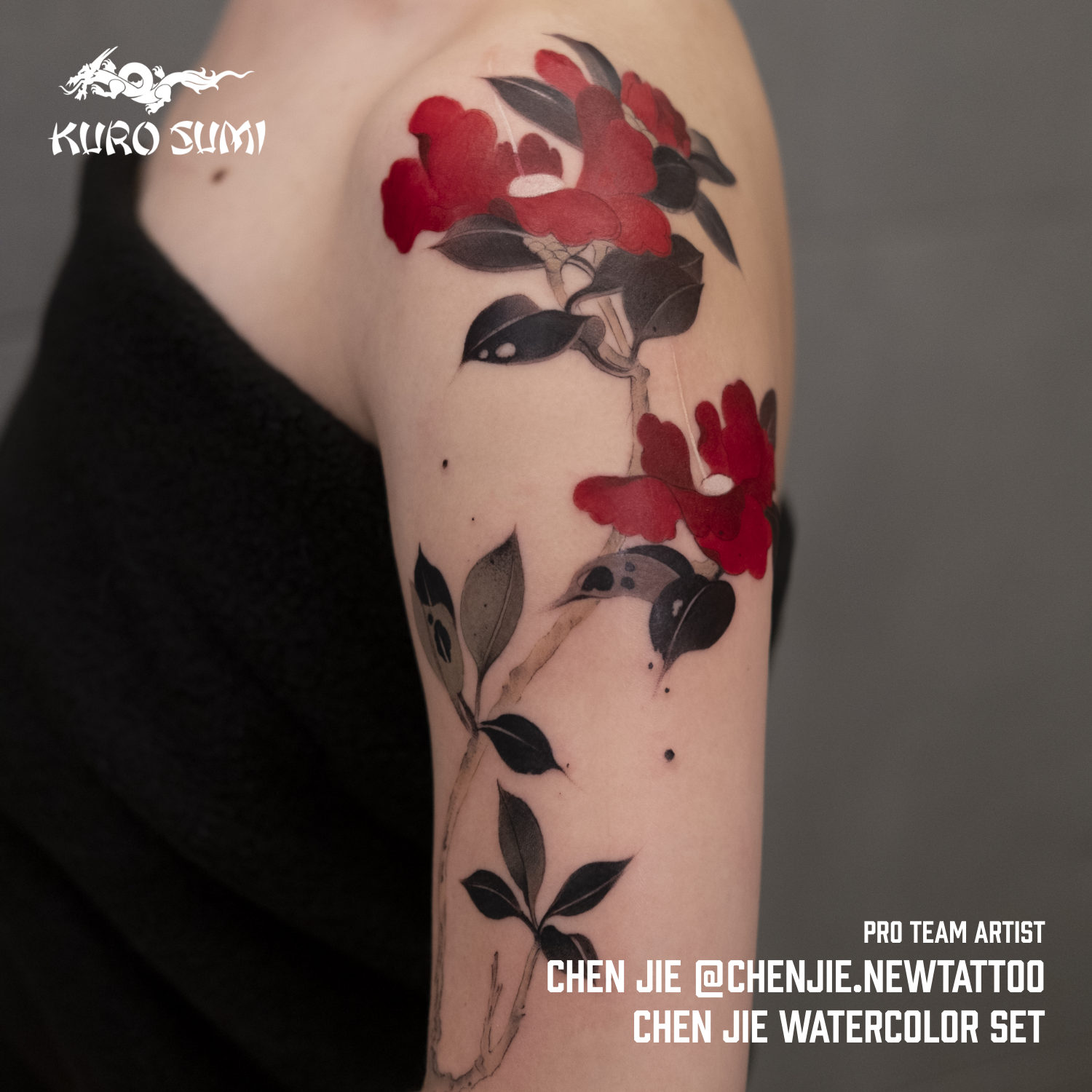 Chen Jie Watercolor Set — Kuro Sumi Tattoo Ink — 6 1.5oz Bottles