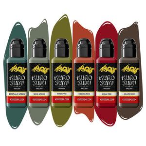 Chen Jie Watercolor Set — Kuro Sumi Tattoo Ink — 6 1.5oz Bottles