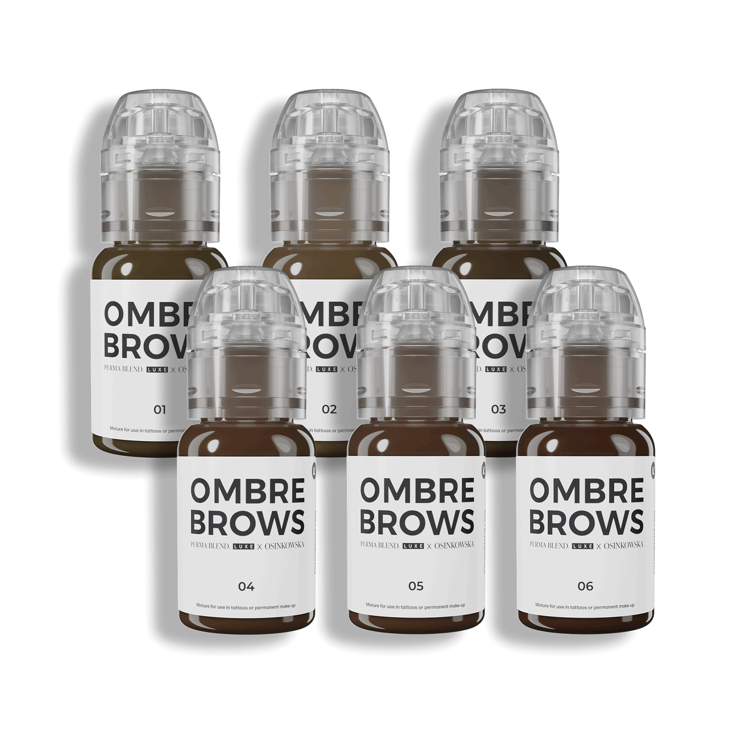 Paulina Osinkowska Ombre Brows 6 Bottle Set — Perma Blend — 1/2oz