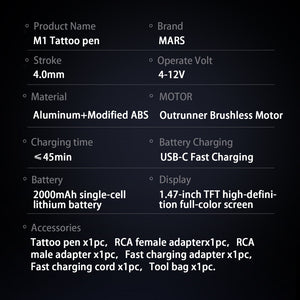 Mars M1 Wireless Pen Tattoo Machine