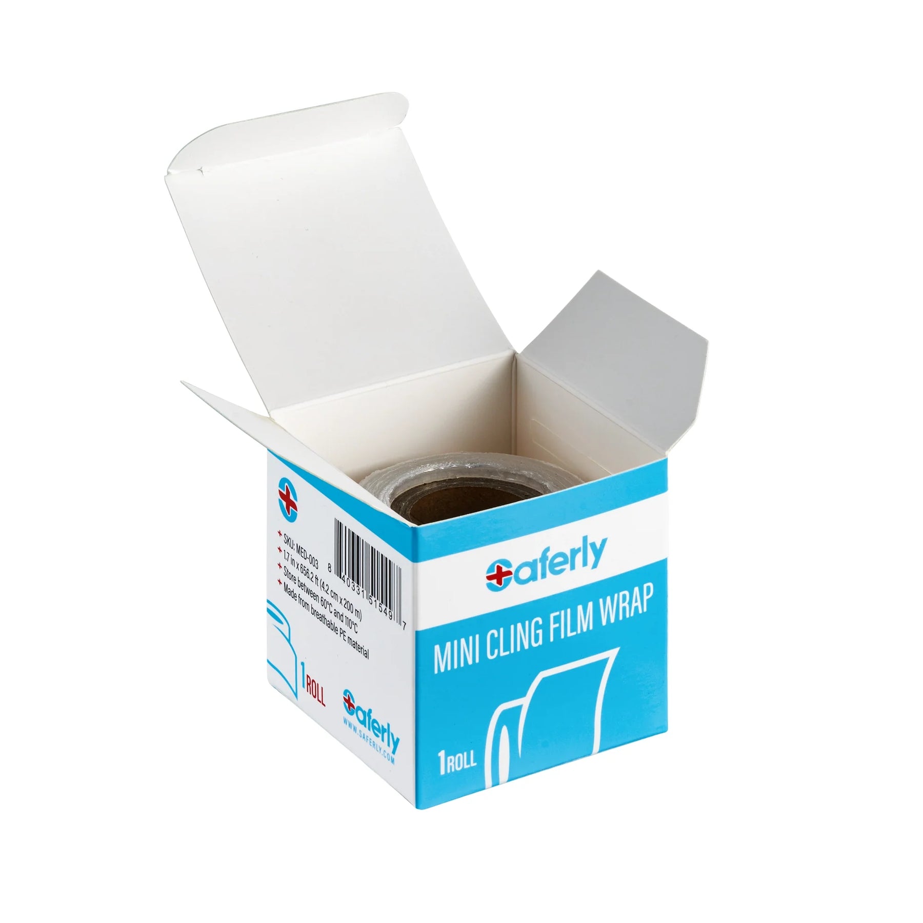 Saferly Medical Mini Cling Film Wrap — 4.2cm x 200m Roll