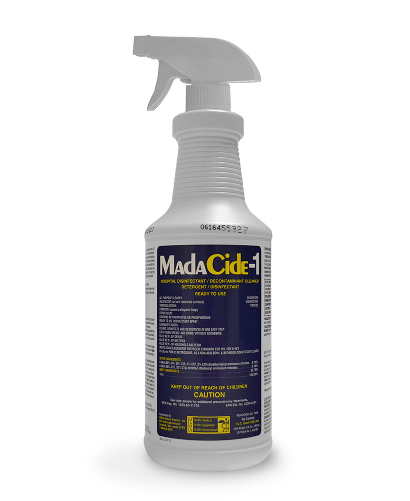 Madacide-1 Disinfectant/Decontaminant Cleaner — 32oz Spray Bottle