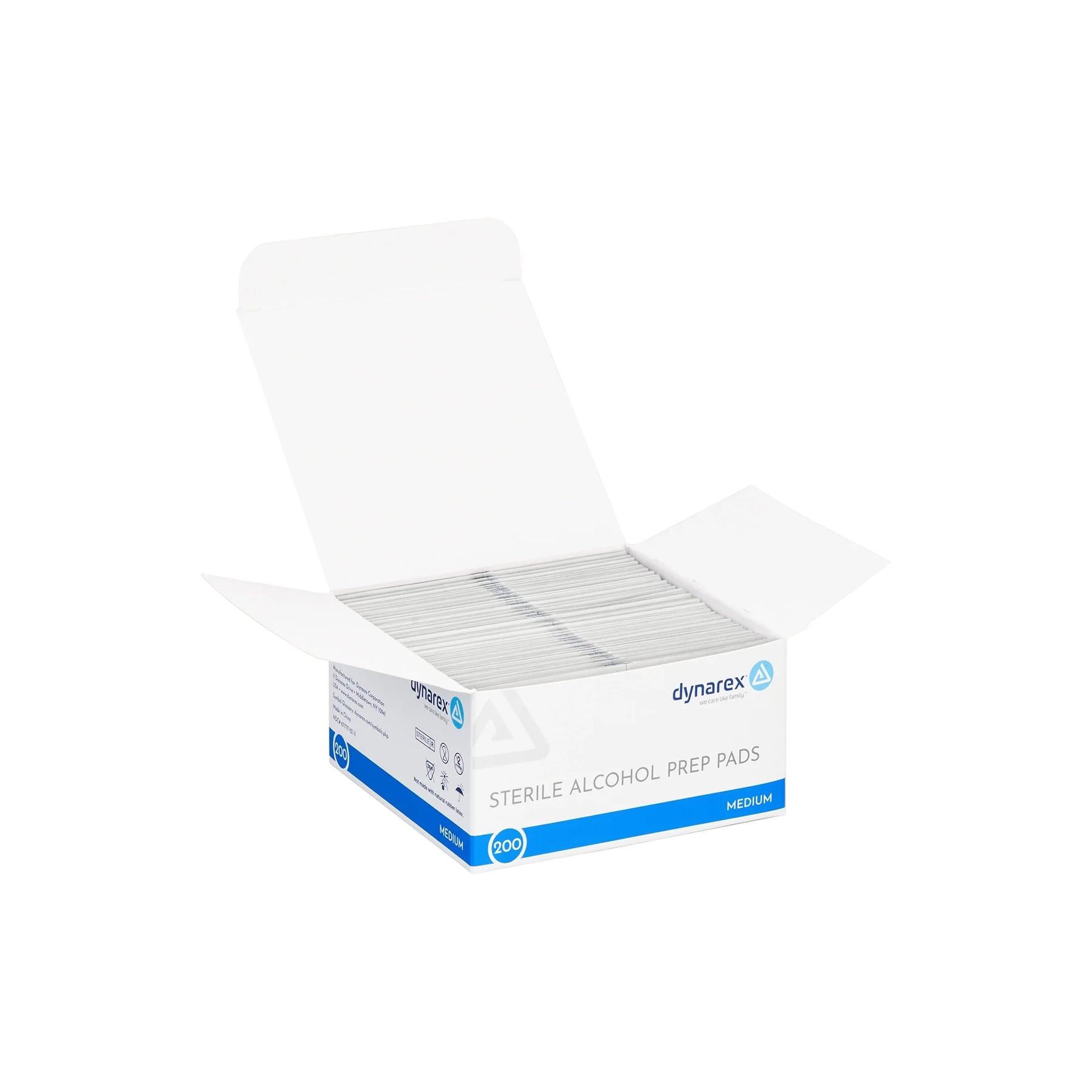 Dynarex Alcohol Prep Pads — Medium — Box of 200