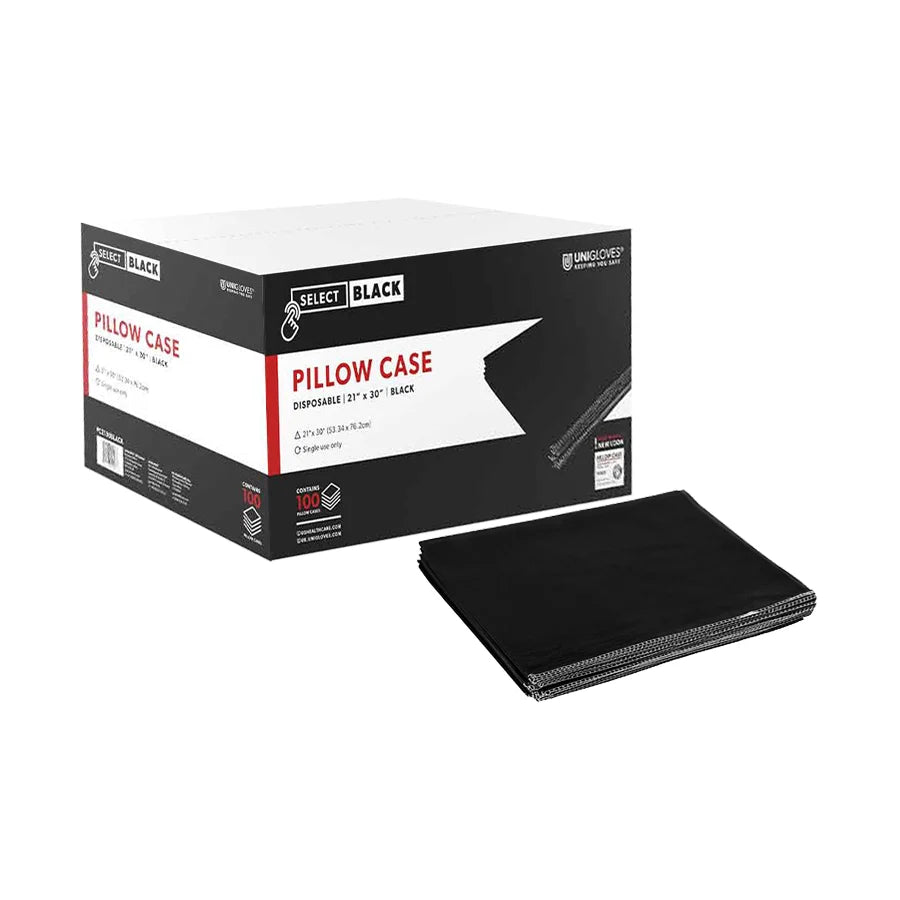 Black Disposable Pillowcases — Box of 100