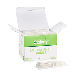 Saferly Medical Biodegradable Sterilized Triangle Tip Tweezers — Box of 25