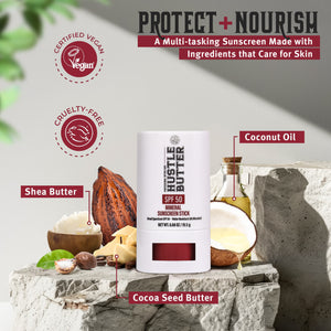 Hustle Butter Mineral Sunscreen Stick — SPF 50 — Single or Case of 12