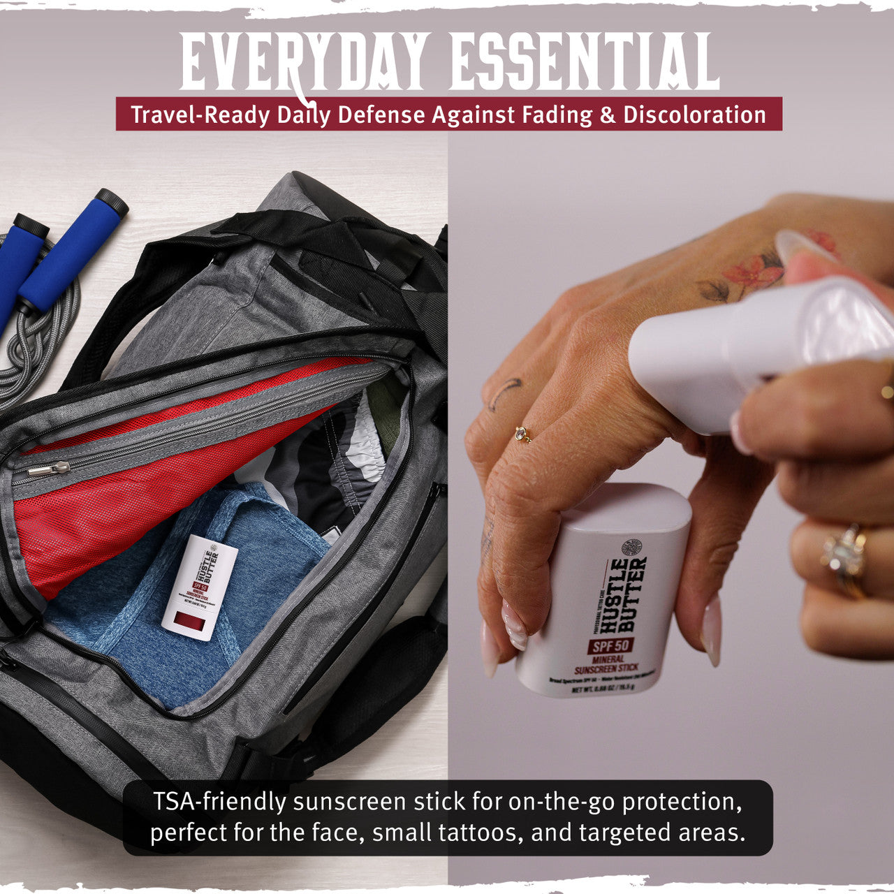 Hustle Butter Mineral Sunscreen Stick — SPF 50 — Single or Case of 12