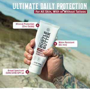 Hustle Butter Mineral Sunscreen Lotion — SPF 50 — Single or Case of 12
