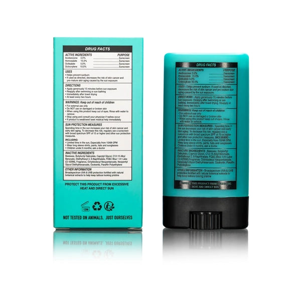 INK-EEZE Hi-Definition Tattoo Sunscreen Stick SPF 50 — 0.5oz