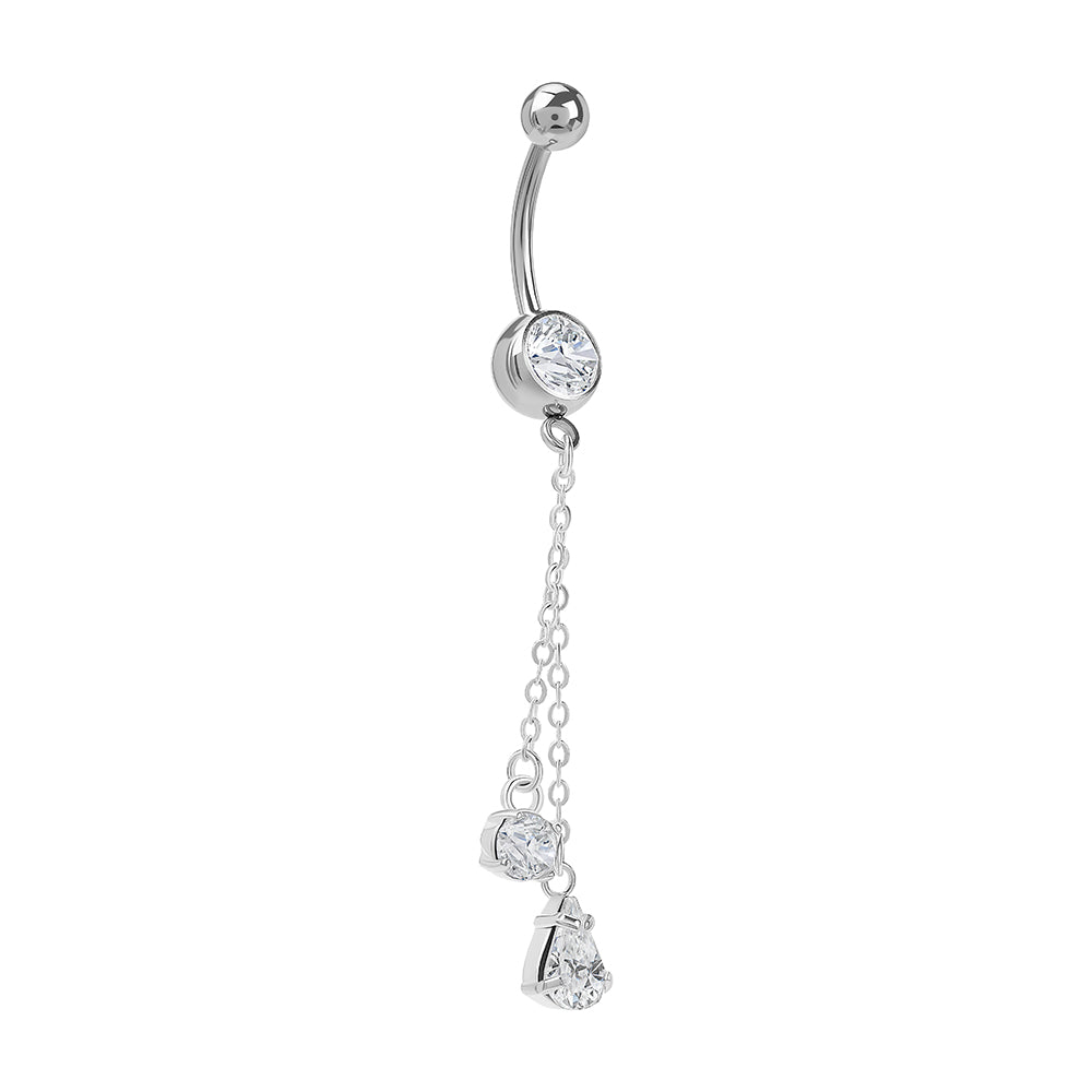 14g 7/16” Glimmer Drop Dangle Belly Button Ring