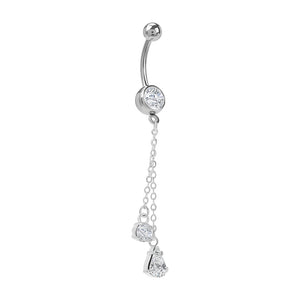 14g 7/16” Glimmer Drop Dangle Belly Button Ring