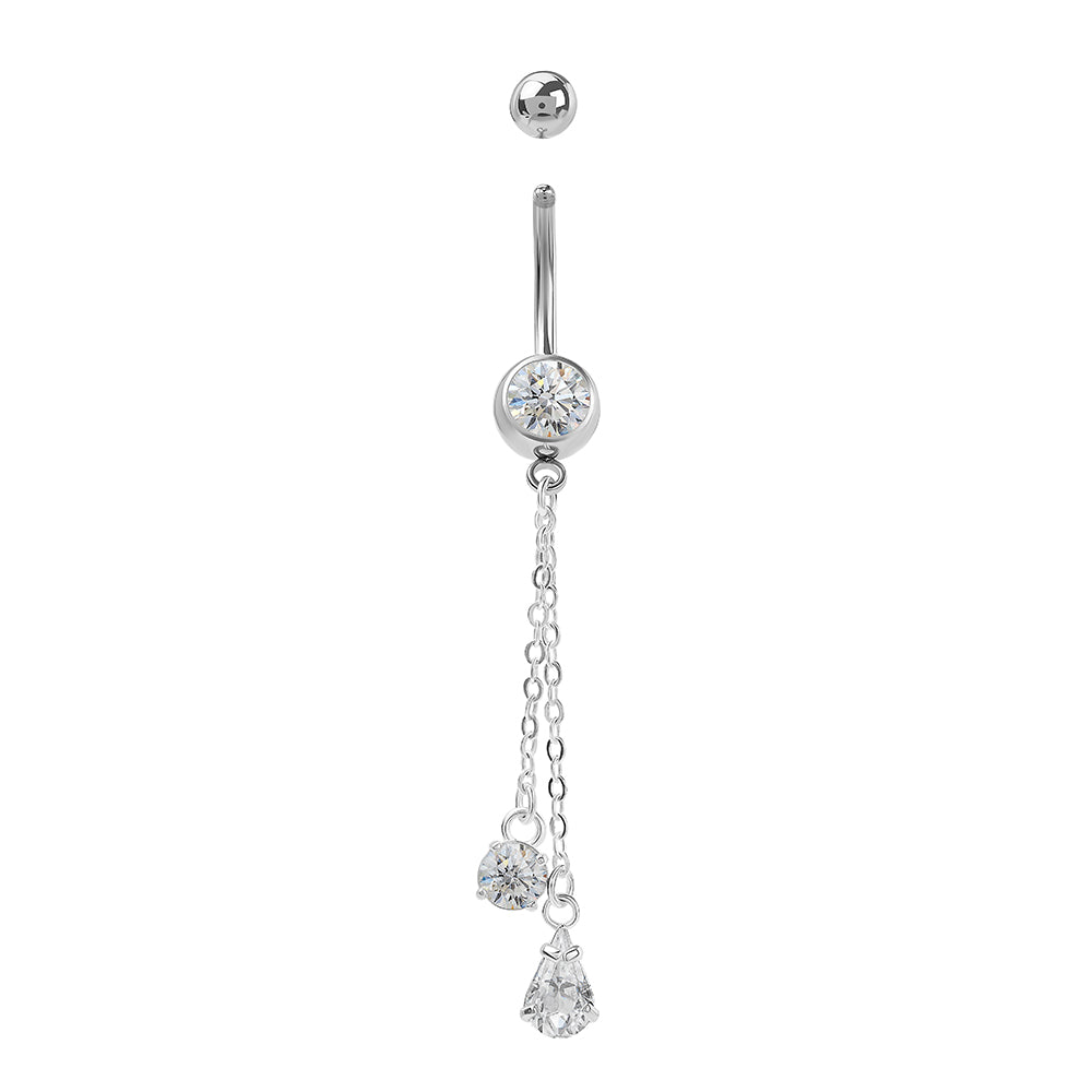 14g 7/16” Glimmer Drop Dangle Belly Button Ring