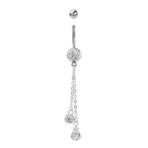 14g 7/16” Glimmer Drop Dangle Belly Button Ring