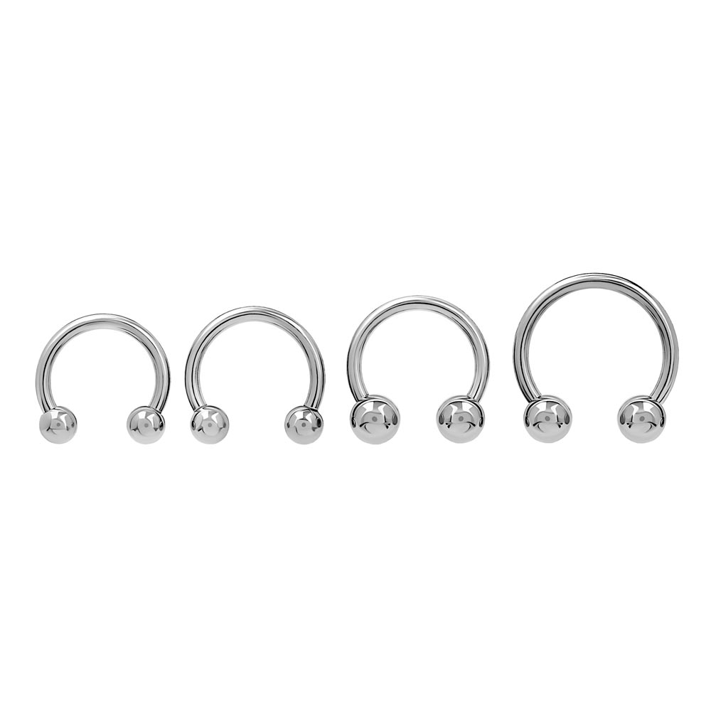14g Externally Threaded Titanium Circular Barbell w/ Balls — Price Per 1