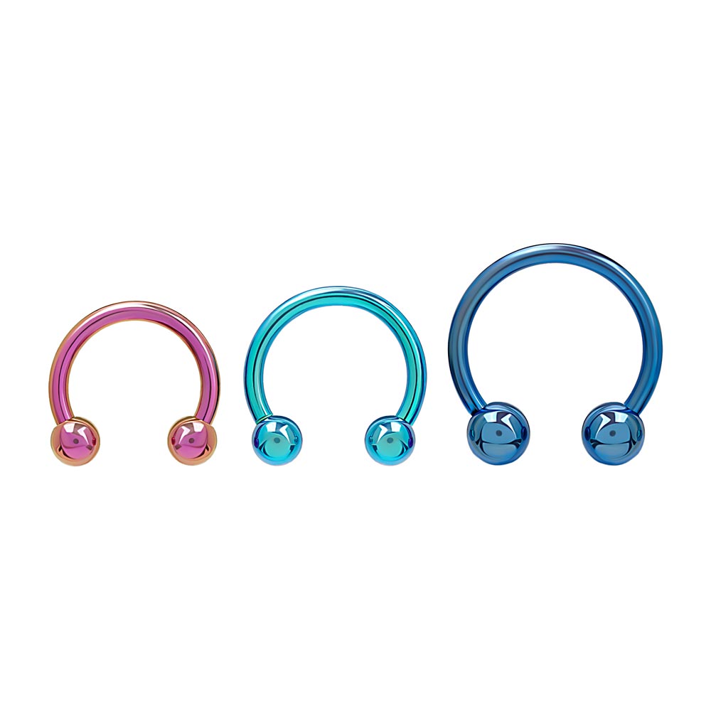 14g Externally Threaded Titanium Circular Barbell w/ Balls — Price Per 1