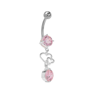 14g 3/8” Pinkplicity Dangle Belly Button Ring