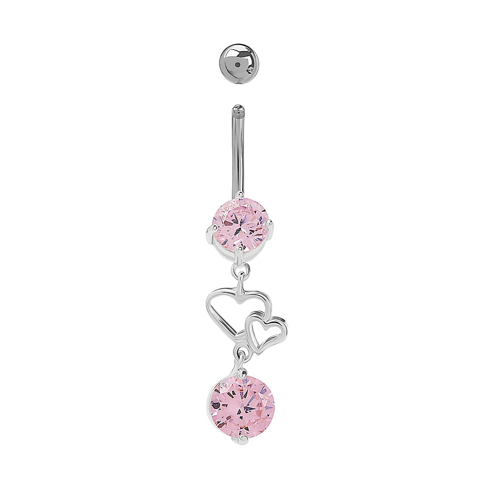 14g 3/8” Pinkplicity Dangle Belly Button Ring