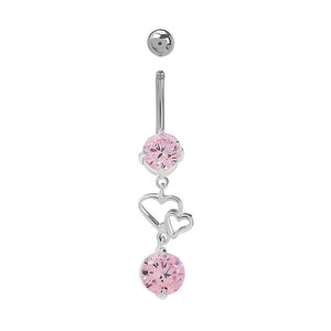 14g 3/8” Pinkplicity Dangle Belly Button Ring