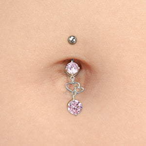14g 3/8” Pinkplicity Dangle Belly Button Ring