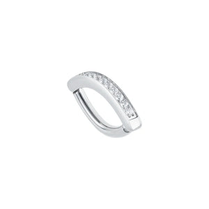 Tilum 14g Titanium Crescent Curve Jeweled Navel Clicker