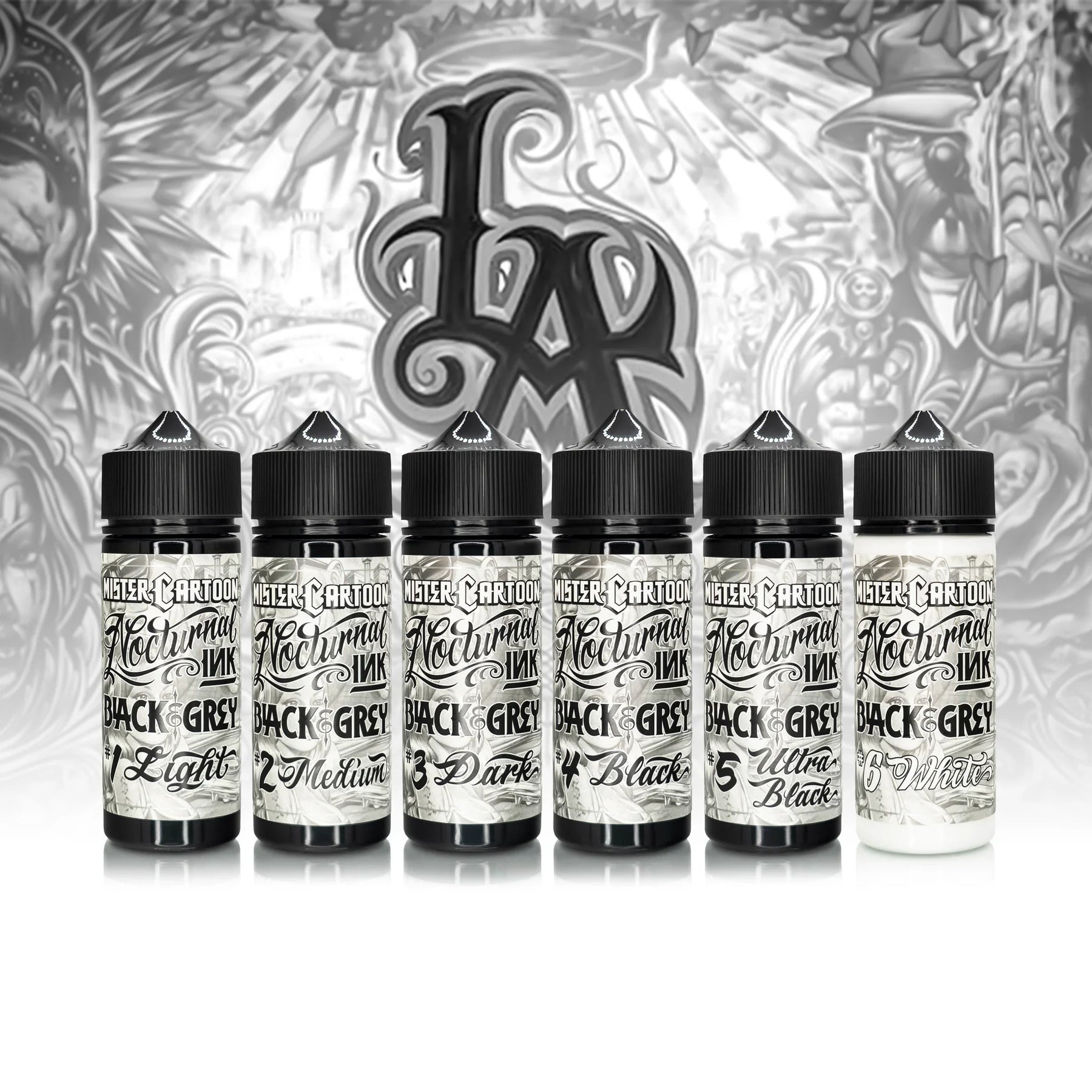 Bishop x Mister Cartoon Ink Set — Eternal Tattoo Ink — 6 4oz Bottles