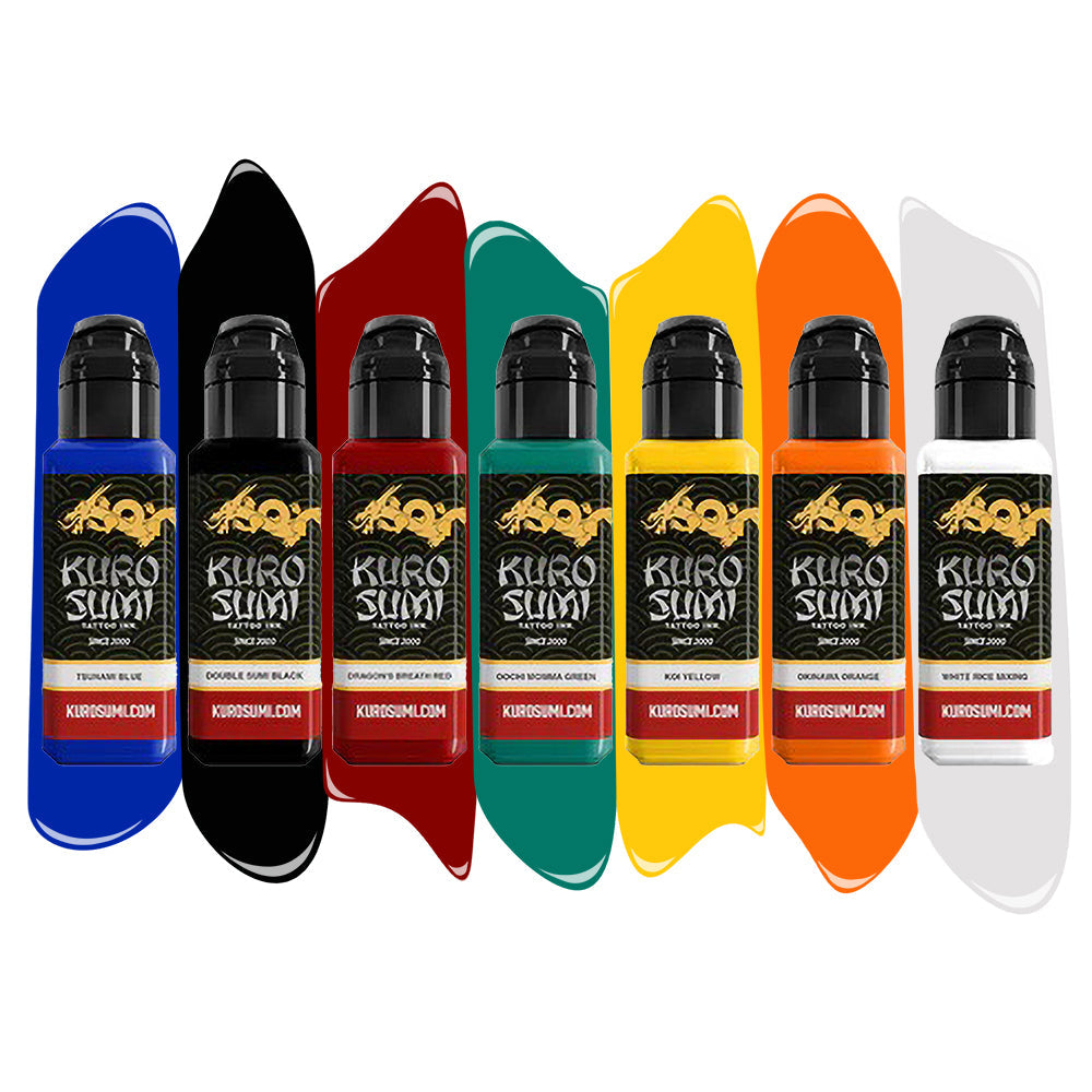 Master Set 7 inks — Kuro Sumi Tattoo Ink — Pick Size