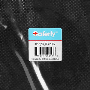 Saferly Disposable Black Aprons — Pack of 100