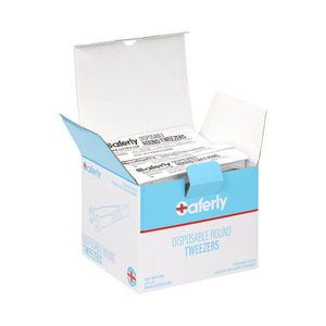 Saferly Medical Sterilized Round Tweezers - Single or Case of 25