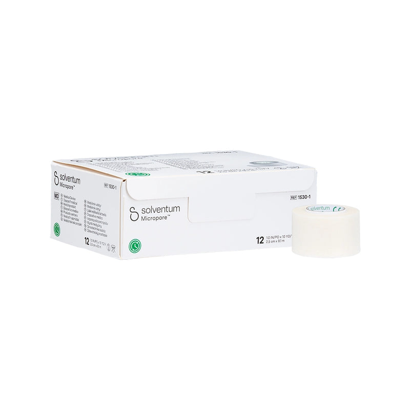 1"-Wide Roll of 3M Micropore Medical Paper Tape — Single or Case of 12 Case of 12