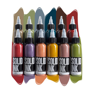 Opaque 12 Color Set — Solid Ink Tattoo Ink — 1oz Bottles
